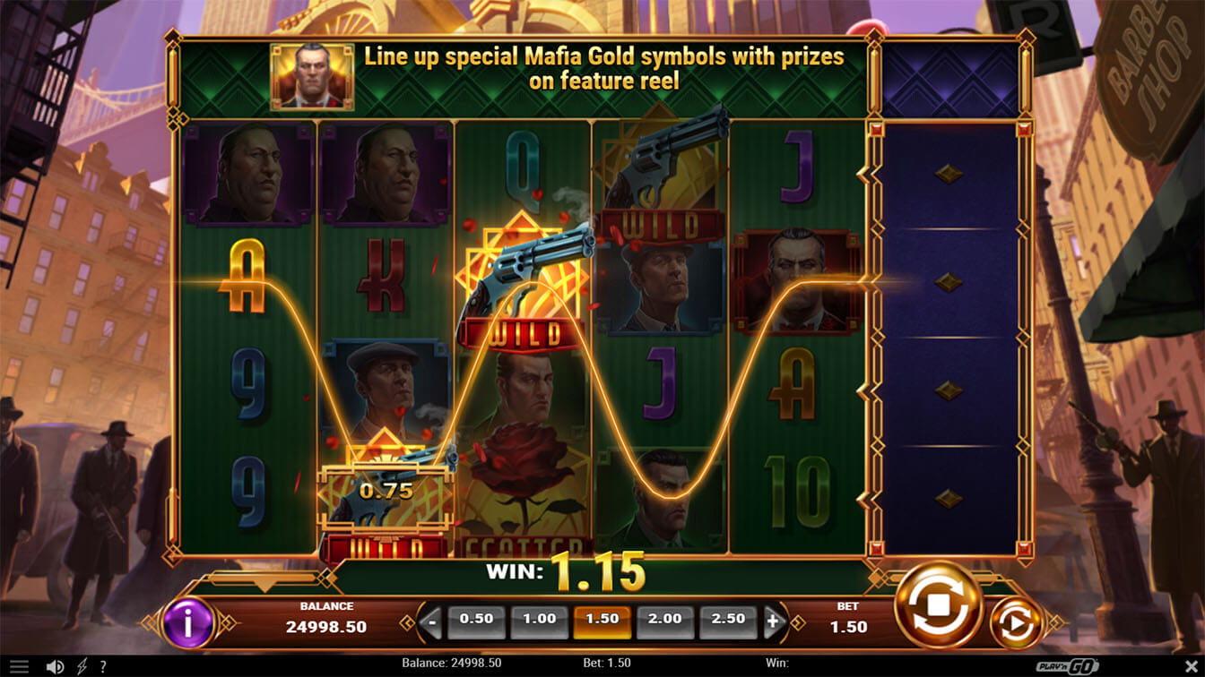 Mafia Gold por Play'n GO, win screenshot