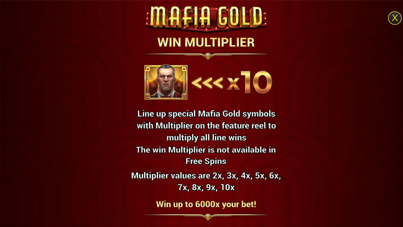 Mafia Gold por Play'n GO, info screenshot