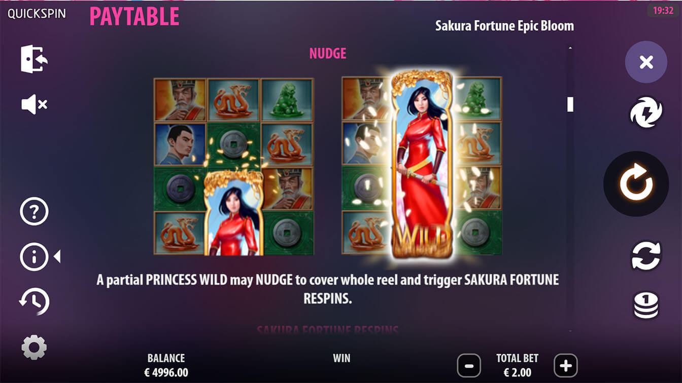 Sakura Fortune Epic Bloom por Quickspin, info screenshot