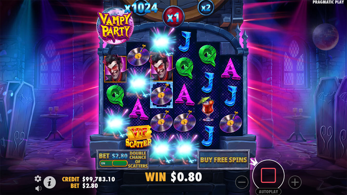 Vampy Party por Pragmatic Play, win screenshot