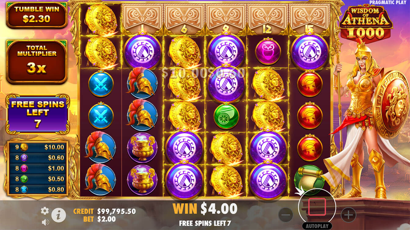 Wisdom of Athena 1000 por Pragmatic Play, gameplay screenshot