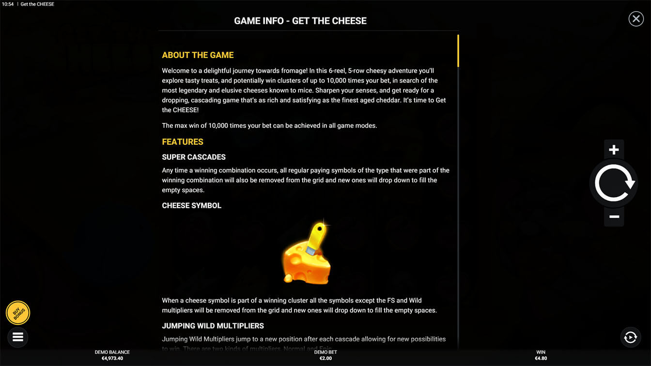 Get The Cheese por Hacksaw Gaming, info screenshot