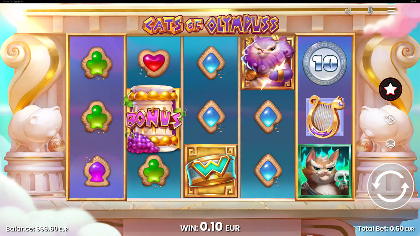 Cats of Olympuss por Push Gaming, gameplay screenshot