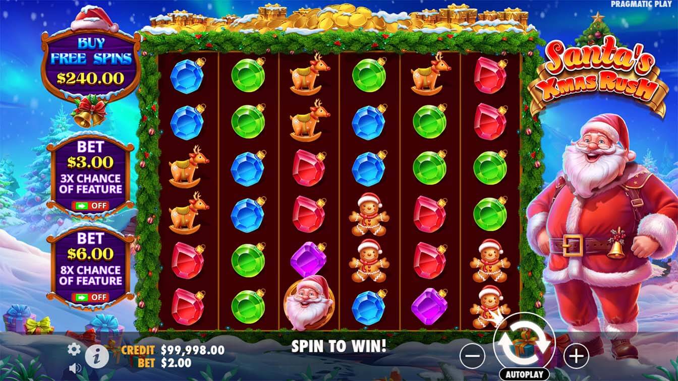 Santa's Xmas Rush por Pragmatic Play, gameplay screenshot