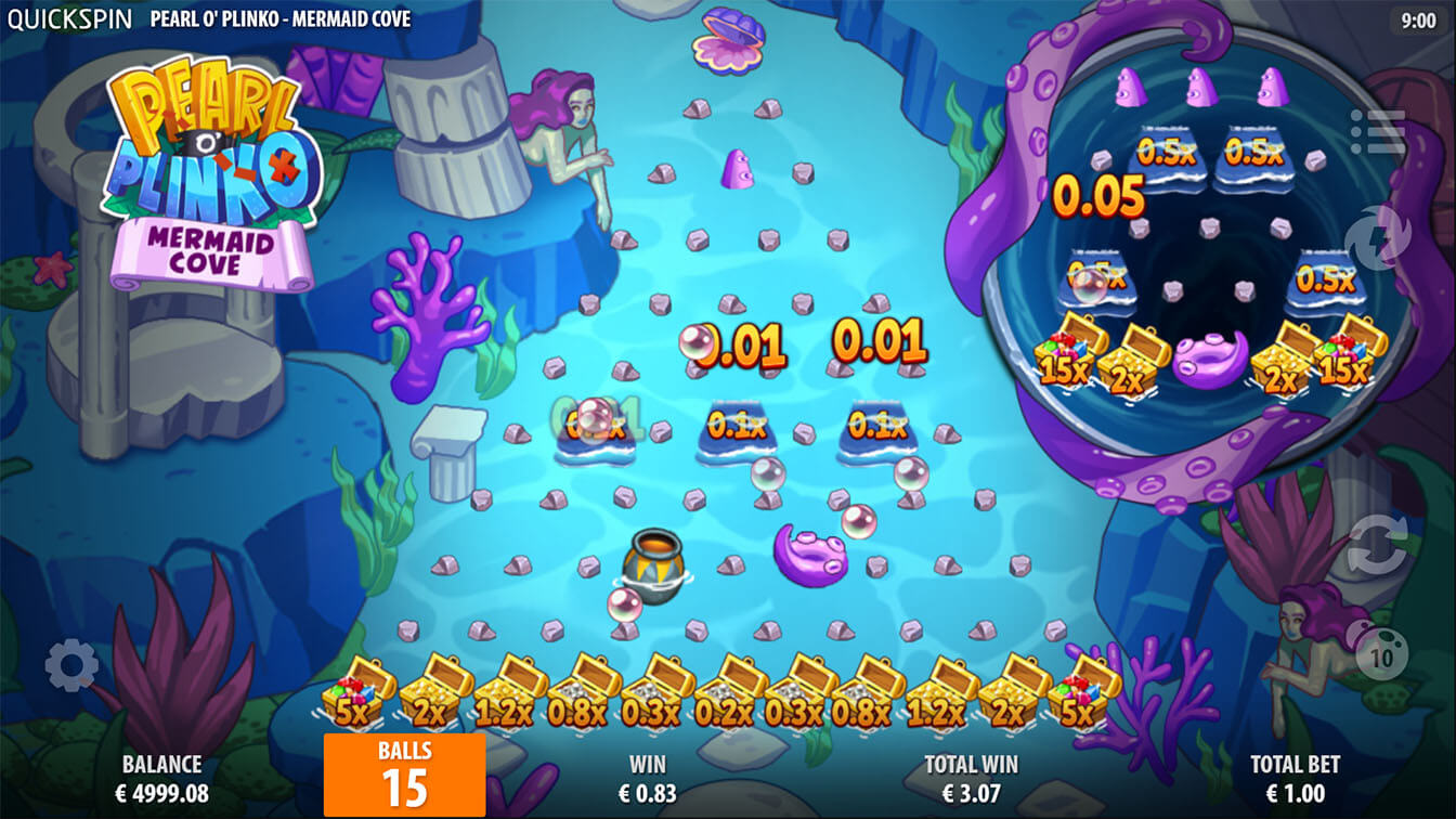 Pearl O Plinko Mermaid Cove por Quickspin, gameplay screenshot