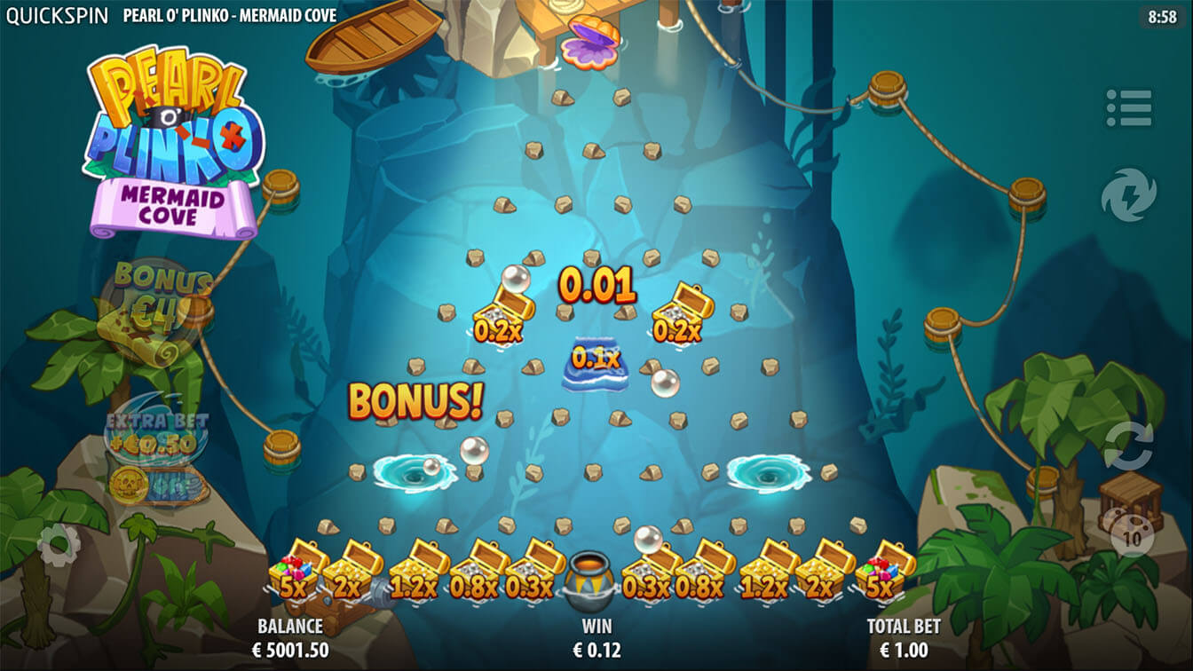 Pearl O Plinko Mermaid Cove por Quickspin, win screenshot